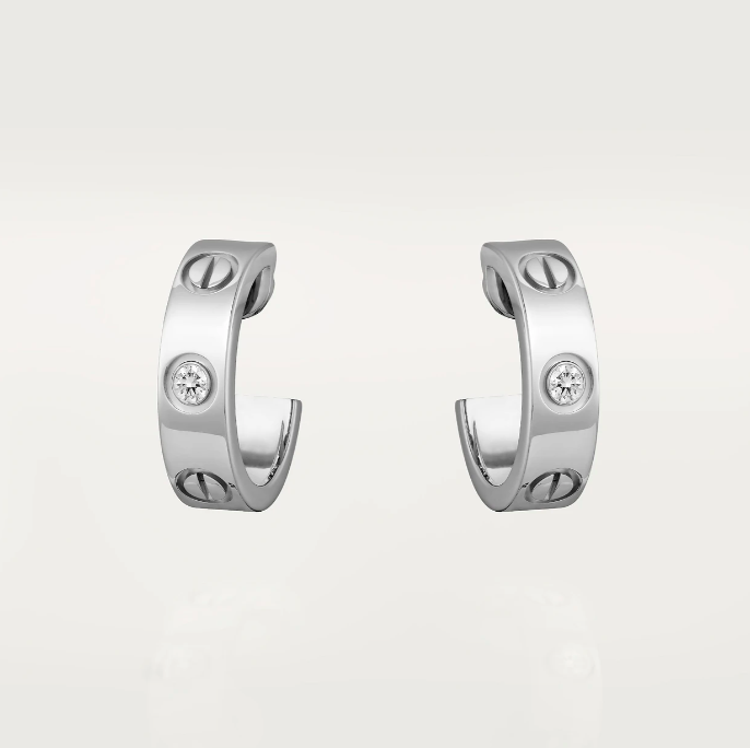 Jewelry Cartier - LOVE EARRINGS, 2 DIAMONDS - B8022800, photo 1