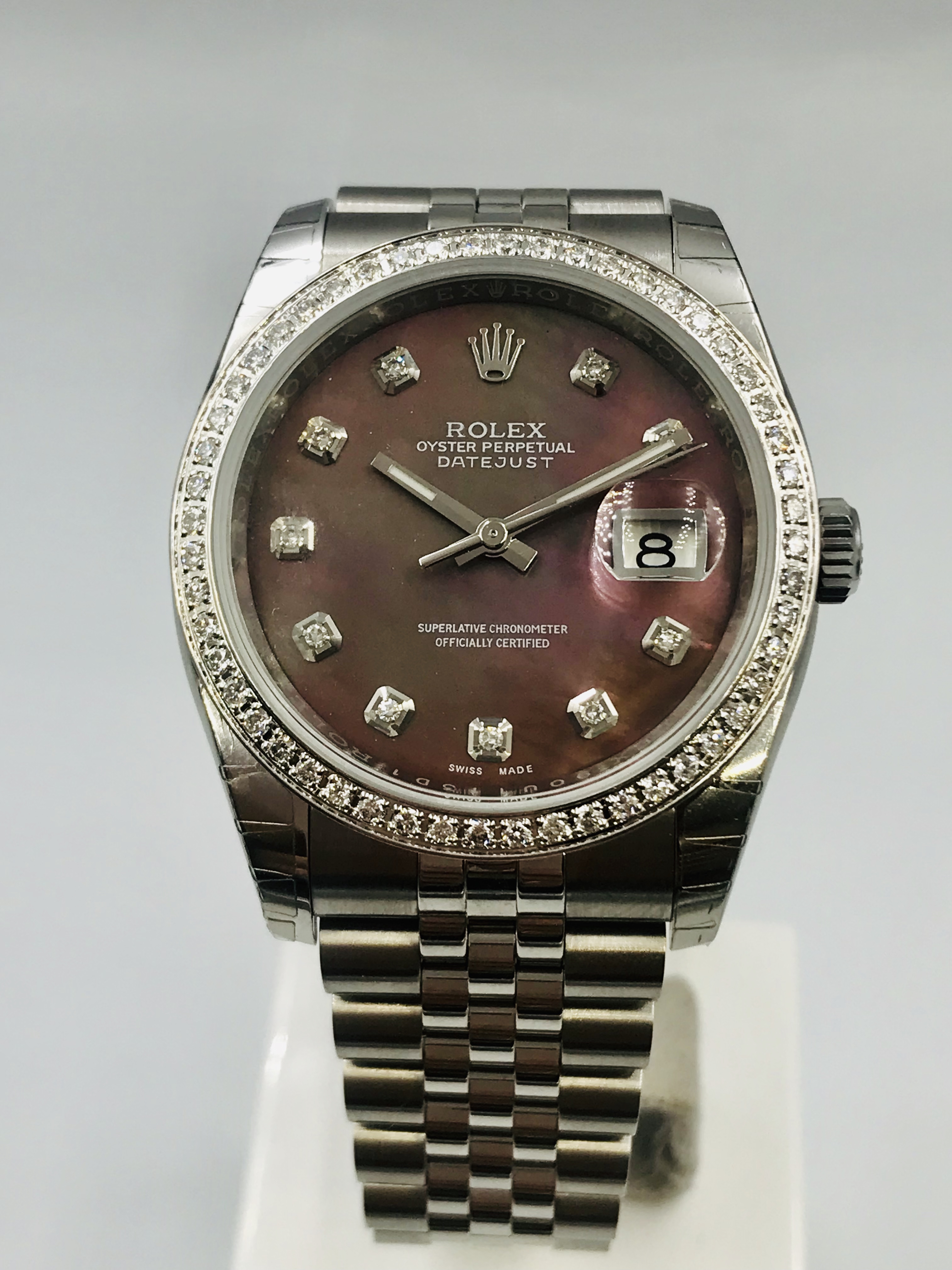 Rolex DateJust 36 mm Lady  Custom Diamonds 