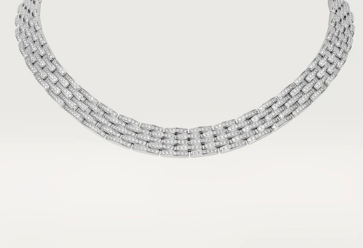 Ювелирное украшение Cartier - MAILLON PANTHÈRE FINE NECKLACE, 3 DIAMOND-PAVED ROWS - N7408500, фото 1