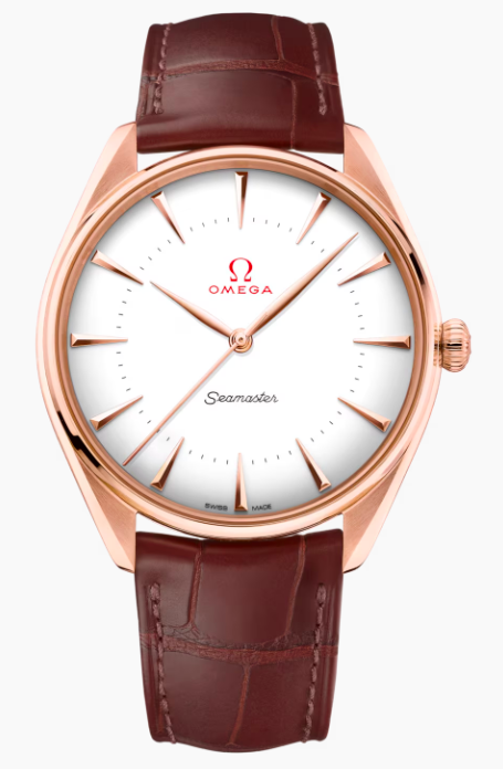 SEAMASTER OFFIZIELLER OLYMPISCHER ZEITNEHMER 39,5 MM, SEDNA™‑GOLD MIT LEDERARMBAND