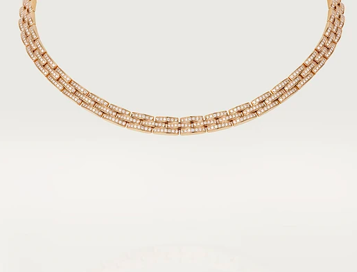 Ювелирное украшение Cartier - MAILLON PANTHÈRE FINE NECKLACE, 3 DIAMOND-PAVED ROWS - N7408400, фото 1