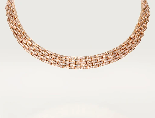 Ювелирное украшение Cartier - MAILLON PANTHÈRE FINE NECKLACE, 3 DIAMOND-PAVED ROWS - N7408600, фото 1