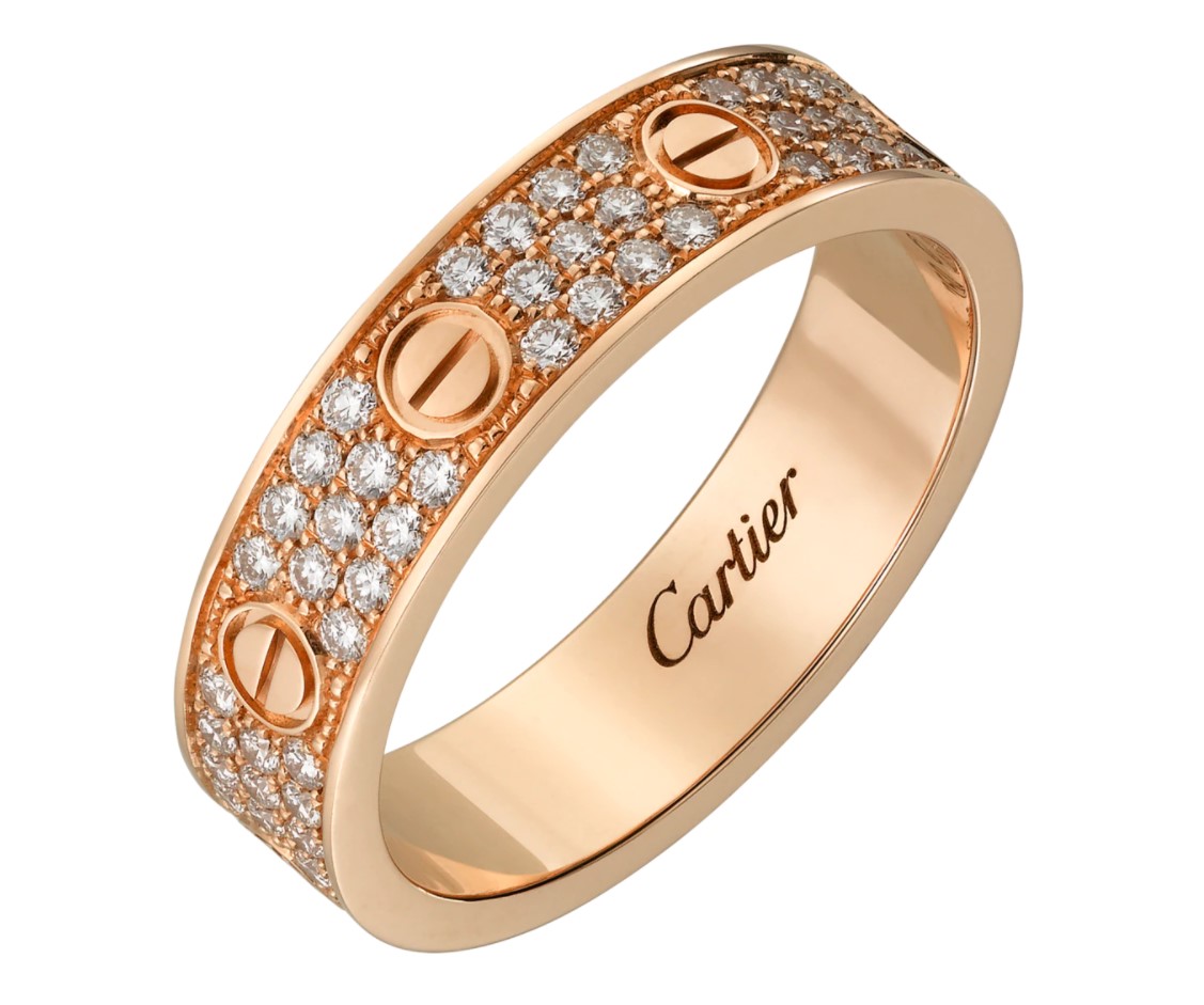 CARTIER LOVE WEDDING BAND, DIAMOND-PAVED ROSE GOLD
