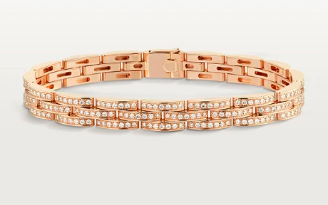 Ювелірна прикраса Cartier - MAILLON PANTHÈRE THIN BRACELET, 3 DIAMOND-PAVED ROWS - N6700900, фото 1