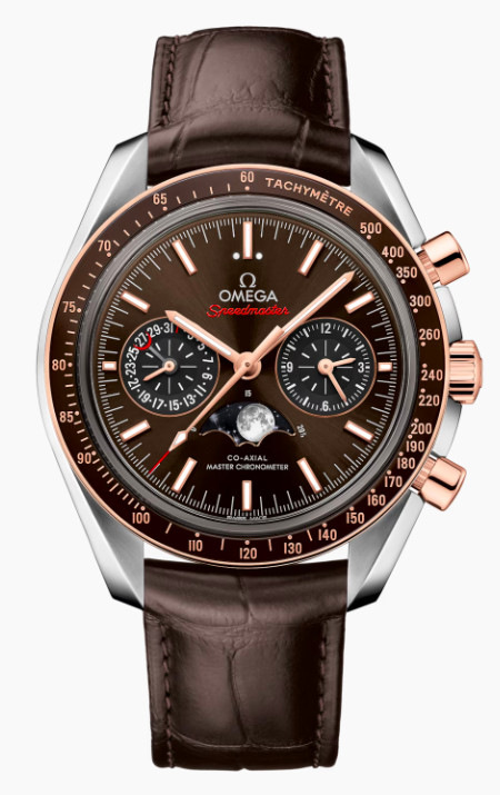 SPEEDMASTER MONDPHASE 44,25 MM, STAHL ‑ SEDNA™‑GOLD MIT LEDERARMBAND