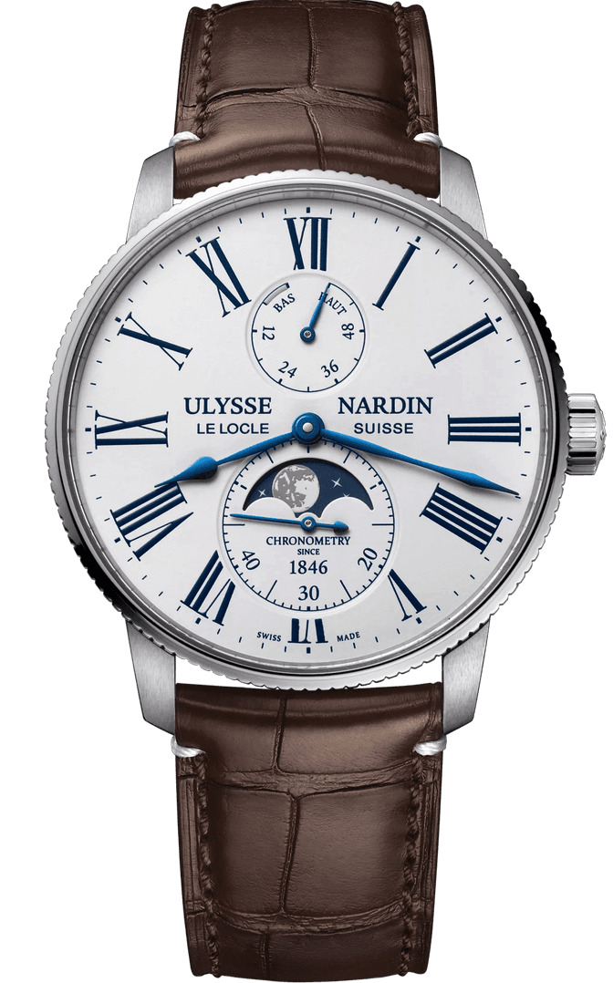 Swiss watches Ulysse Nardin - MARINE TORPILLEUR MOONPHASE - 1193-310LE-0A-175/1B, photo 1 Swiss watches Ulysse Nardin - MARINE TORPILLEUR MOONPHASE - 1193-310LE-0A-175/1B, photo 1